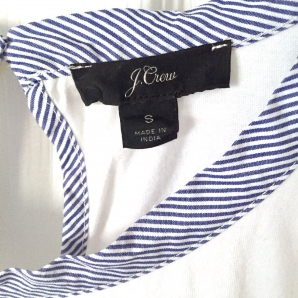 J. Crew Embroidered Peplum Tulip-Back Tank Top (S) EUC - Picture 5 of 8